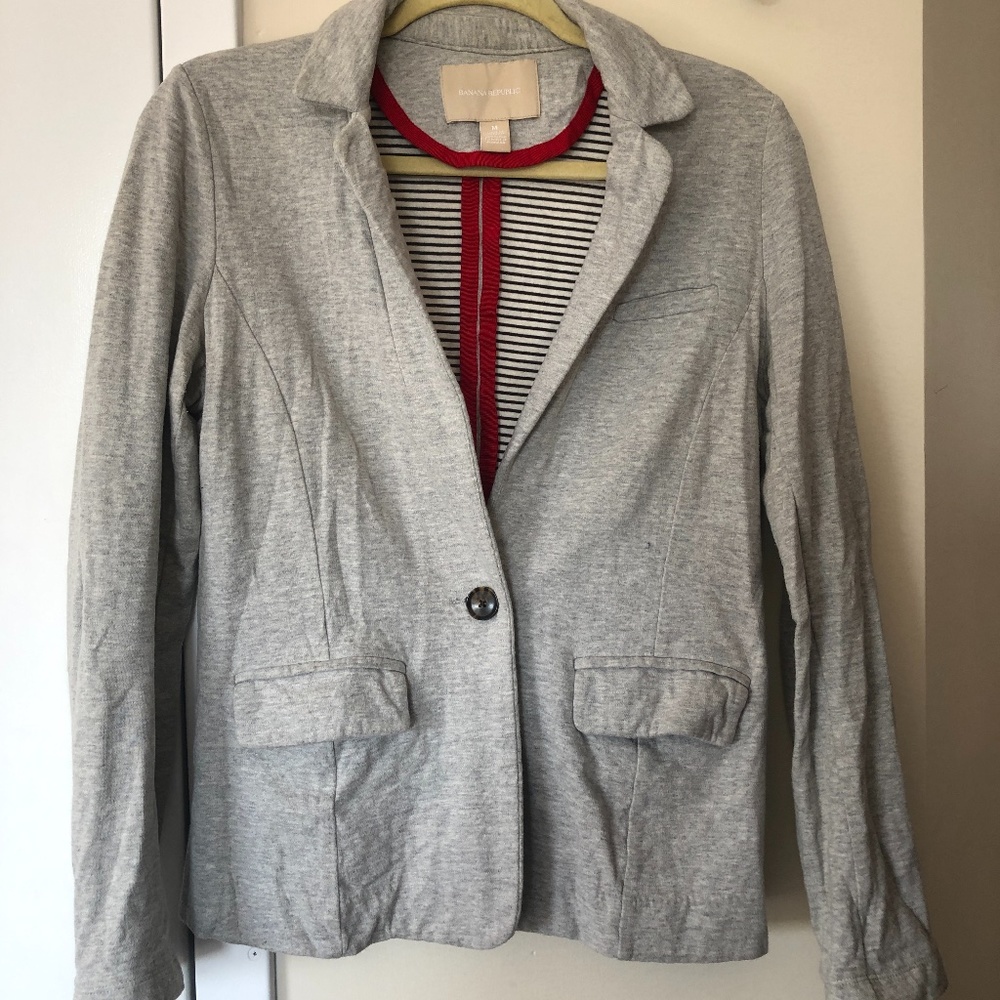 Grey Cotton Blazer